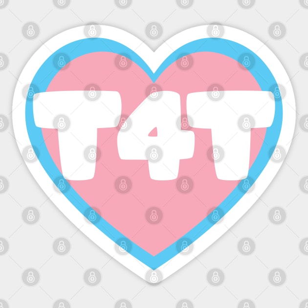 T4T - Heart - Pink - Valentines Trans Pride Sticker by LaLunaWinters